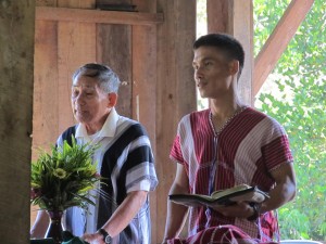 Here, Pastor Shim(left) is giving the baptismal sermonwhile Thara Ehkinyah(right) is translating the sermon into English. Pastor Shim's main point in the sermon was, the true meaning of baptism. Living a new life in Christ and being a disciple for Him.