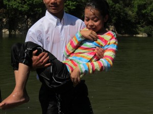 Here she is after her baptism as happy as can be.