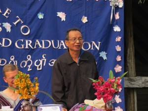 After the song, we had a guest speaker, the KNU Education Leader, give an inspiring speech on, Education is a light in the darkness that we should share!