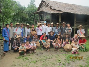 Shortly after church service was over, our group headed to another students village to give medicine to the sick and pray with them. We hiked for about 40 minutes.