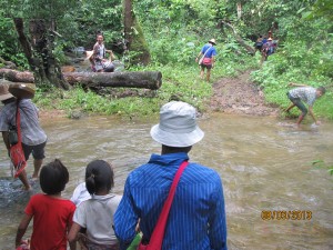 Crossing flooded streams...