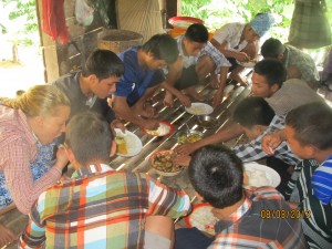 After treating the sick, we enjoy a good meal, now we are ready to walk through the rest of the village and head back to home base.