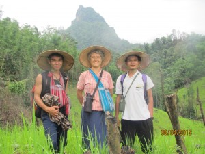 Me with one of my translators on the right and my prayer person on the left.