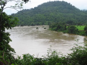 This part of the river near the town of Mae Salit, is 3 times wider than normal.