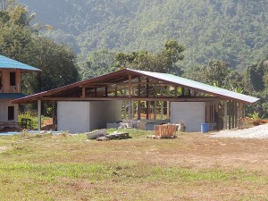 A closer look at the bath house.