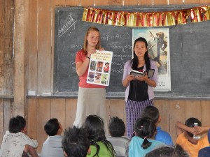 Some volunteers told stories, while some of our older students and teachers translated.