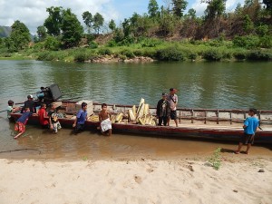 Here is the boat that they will load the banana trees into.