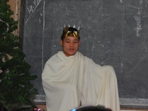 Then some students did a skit on Christ's birth.