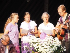 Our family sang the prayer dedication song.